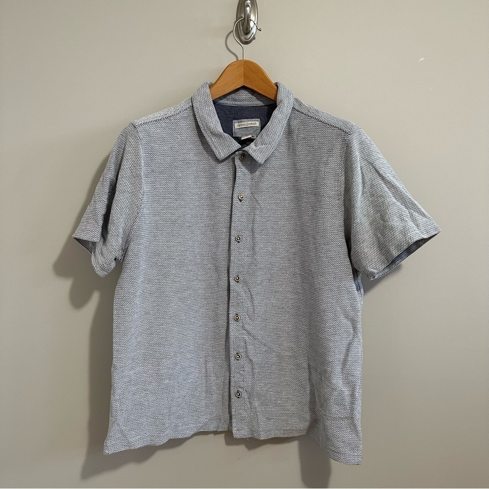 Carbon2Cobalt Men’s Flipside Shirt Short Sleeve Button Down Size XL, Natural